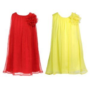2 PCS Little Girls Baby Infant Chiffon Party Summer Relax Flower Girl Dress Kid